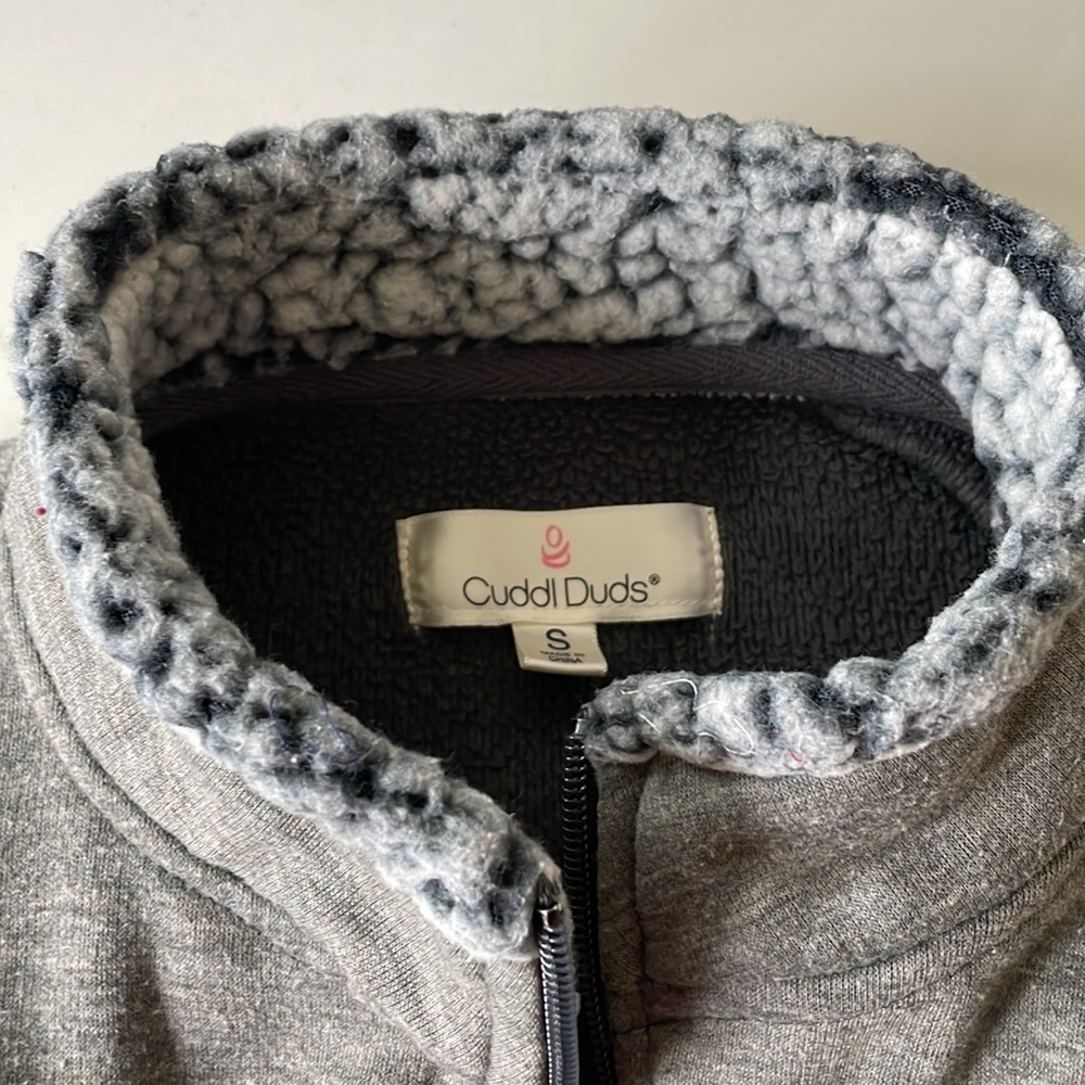 CUDDL DUDS zip up knit jacket size S grey pockets - Picture 6 of 7
